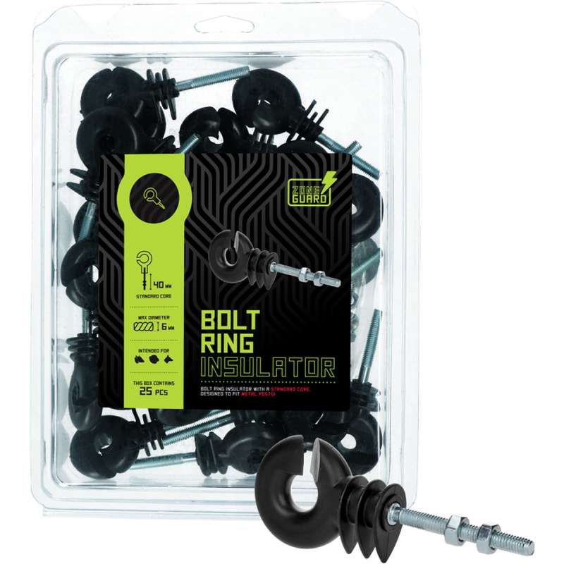 Ringisolator zwart met doorgaande kern 25 stuks