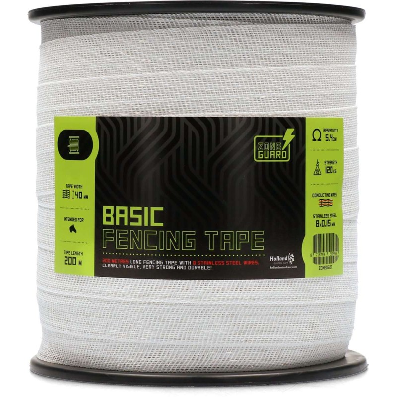 Basic afrasteringslint 40 mm wit 200 m
