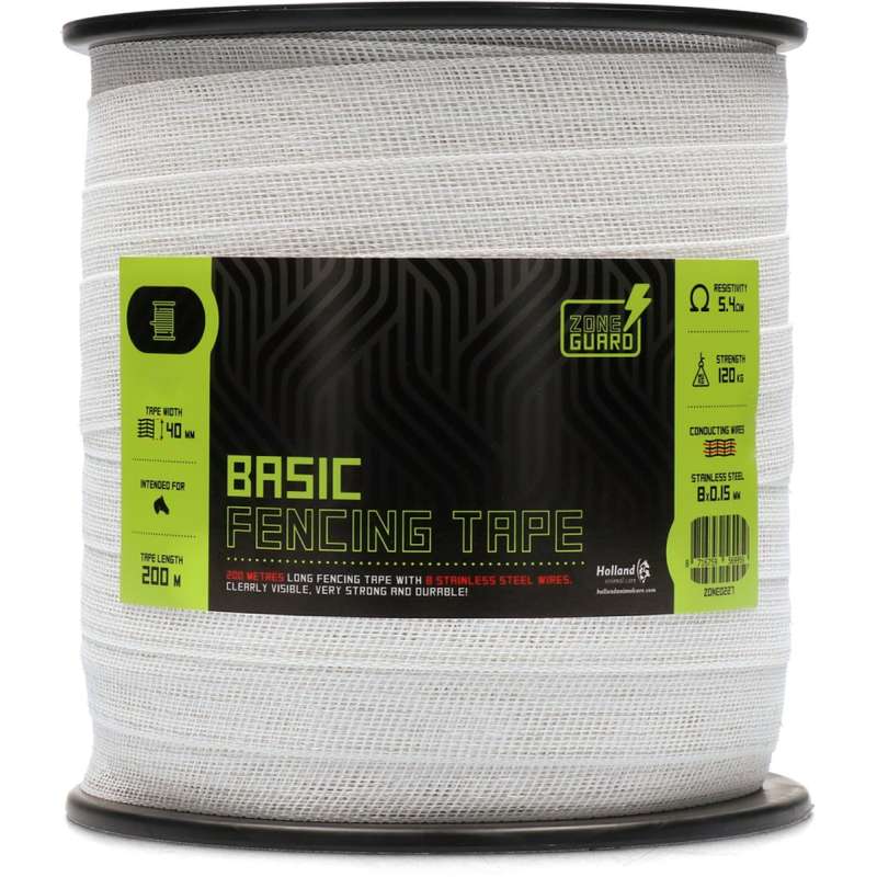 Basic afrasteringslint 40 mm wit 200 m