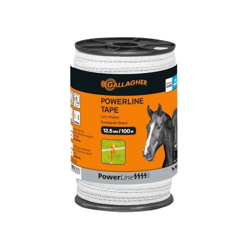 Gallagher PowerLine lint 12,5 mm wit 100 meter