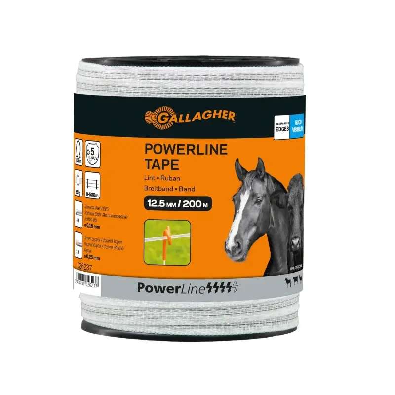 Gallagher PowerLine lint 12,5 mm wit 200 meter