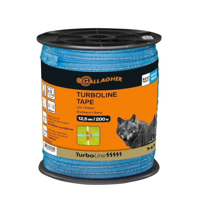 Blauw schriklint Turboline 12.5mm 200 meter