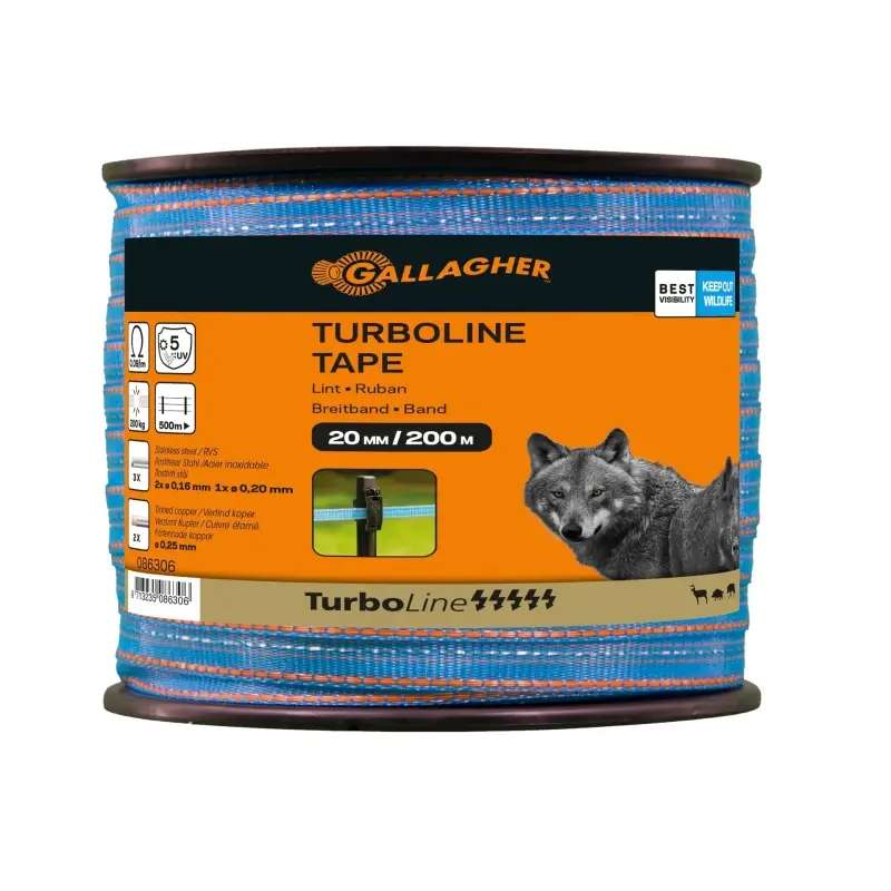 Gallagher schriklint TurboLine 20mm blauw 200m