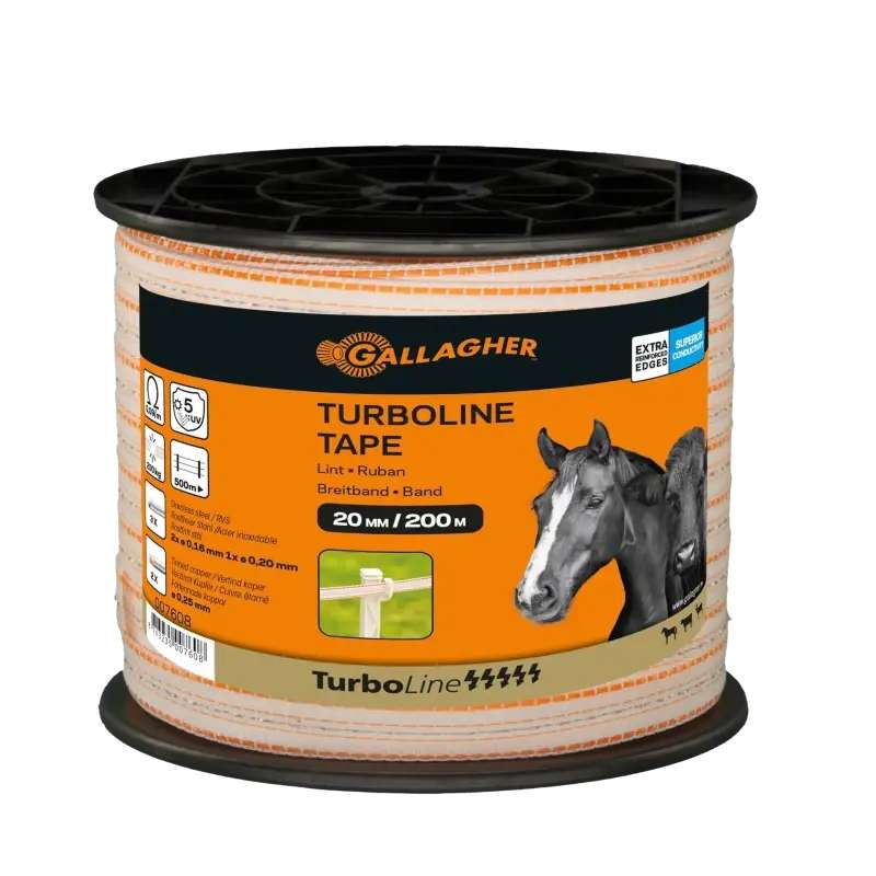 Gallagher schriklint TurboLine 20mm wit 200 meter