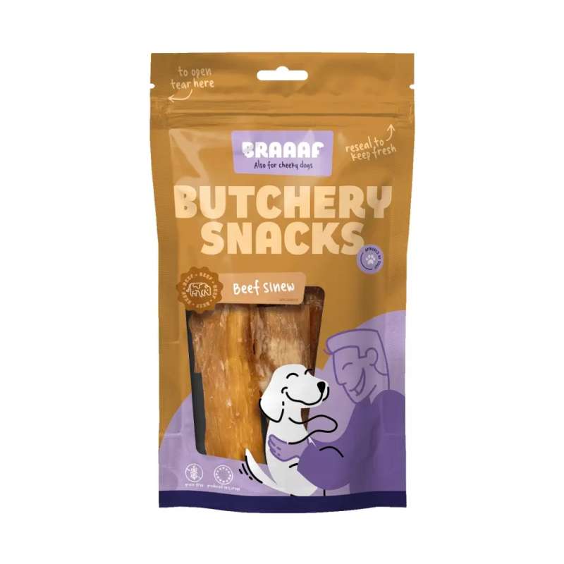 Braaaf Butchery Hondensnacks Runderpees 150 gram