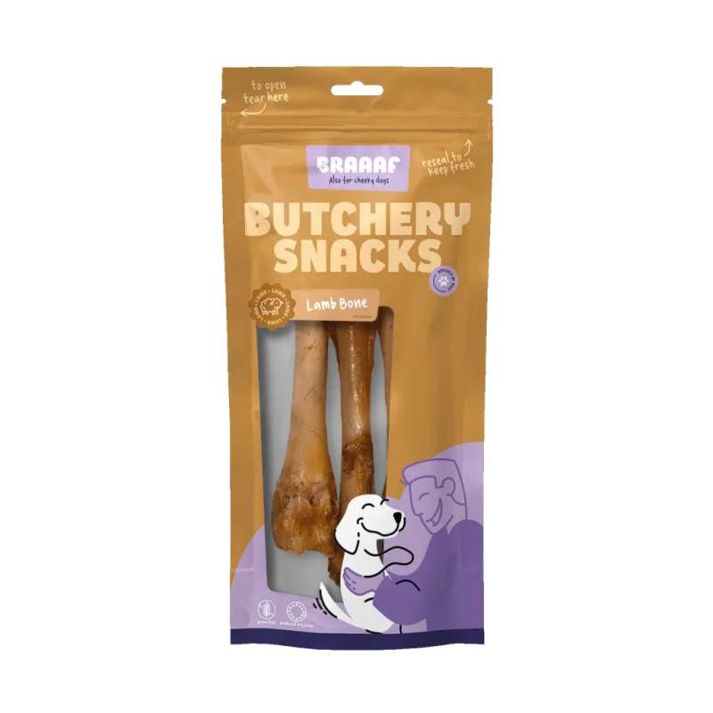 Braaaf Butchery Hondensnacks Lamsbeen 3 stuks