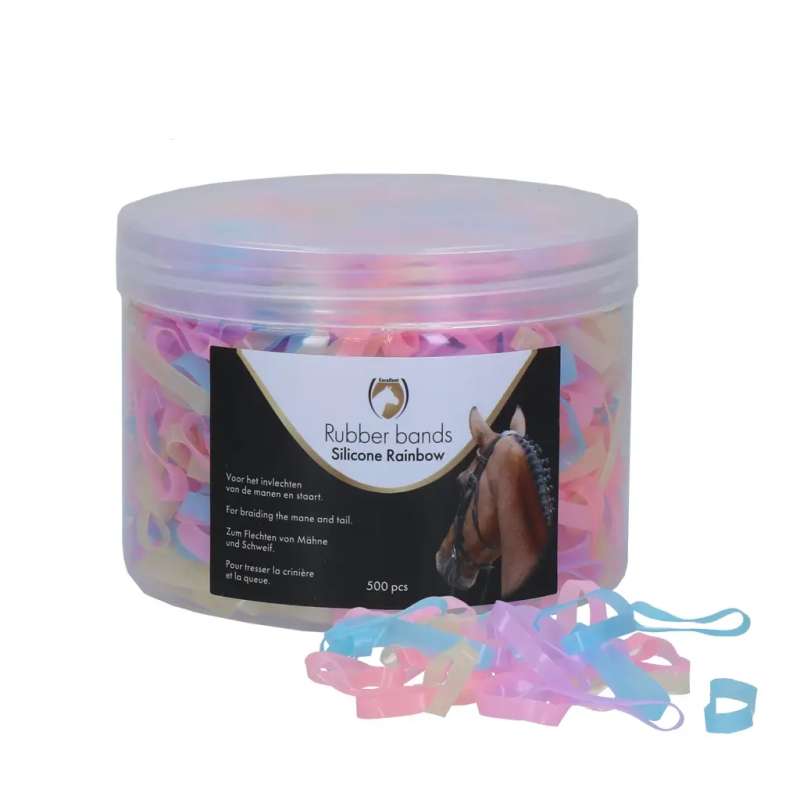 Excellent Horse maanelastiekjes regenboogkleur 500 stuks