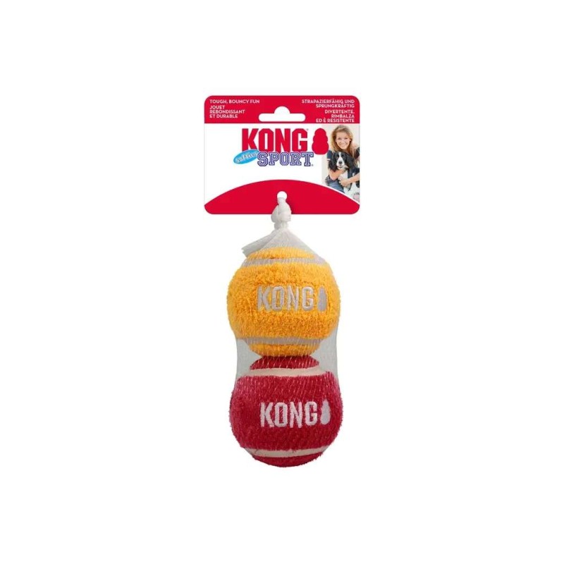 KONG hondentennisballen met pluche L 2 stuks