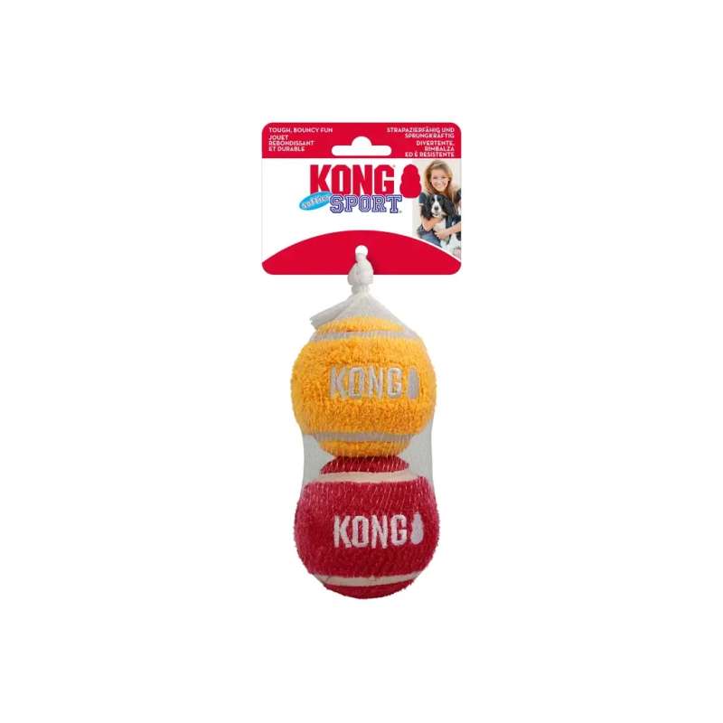 KONG hondentennisballen met pluche L 2 stuks