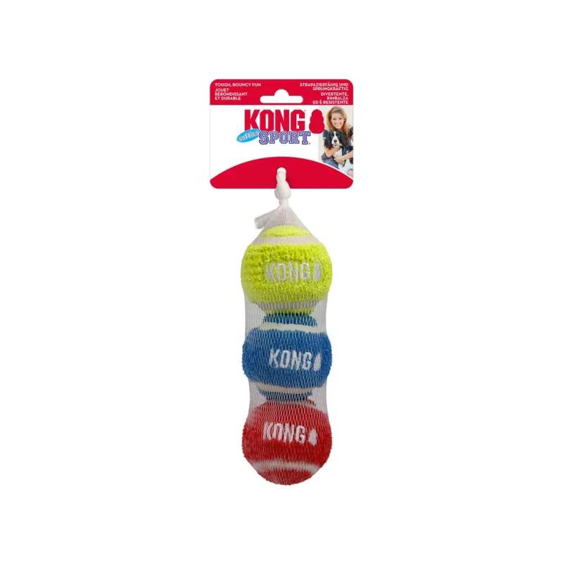 KONG hondentennisballen met pluche M 2 stuks