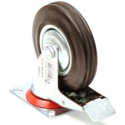 Zwenkwiel 100mm met rem