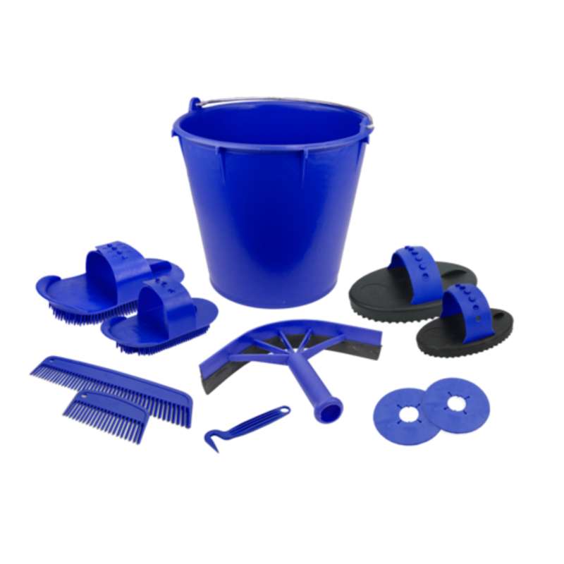 Poetsset in emmer Blauw 10-delig