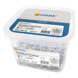 Ivana spaanplaatschroef verzinkt Torx 4 x 40 mm Emmer 2000 stuks