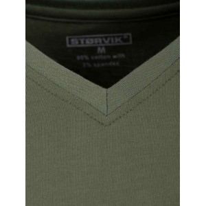 T-shirt Bart V-hals olijfgroen 2 stuks