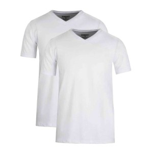T-shirt Bart V-hals wit 2 stuks