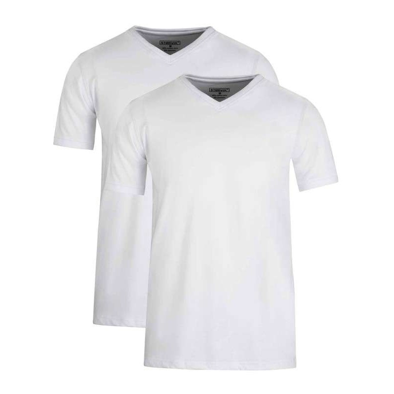 T-shirt Bart V-hals wit 2 stuks