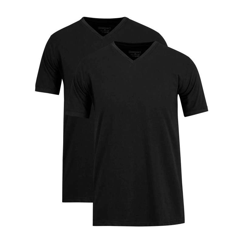 T-shirt Bart V-hals zwart 2 stuks