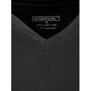 T-shirt Bart V-hals zwart 2 stuks