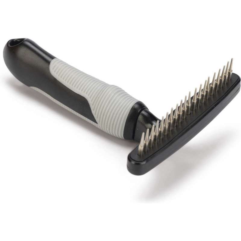 Beeztees honden roskam enkel roterende tand zwart/grijs 15,5x11x5 cm