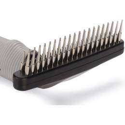 Beeztees honden roskam dubbel zwart/grijs 16,5x10,5x3 cm