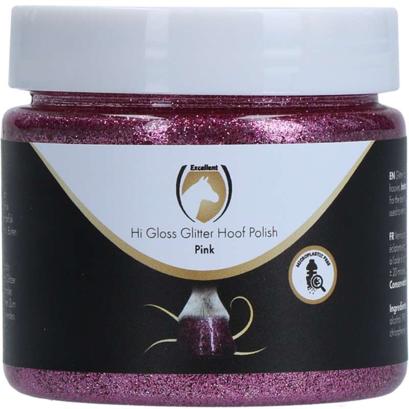 Excellent Horse Hi Gloss Glitter Hoeflak roze 150 ml