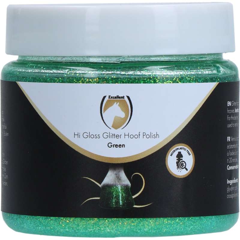 Excellent Horse Hi Gloss Glitter Hoeflak groen 150 ml