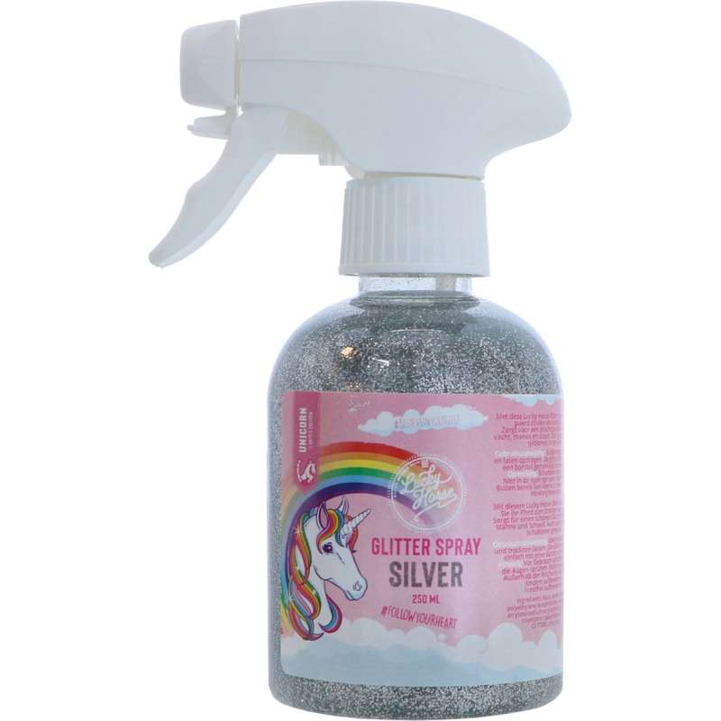 Lucky Horse Unicorn Glitterspray Zilver