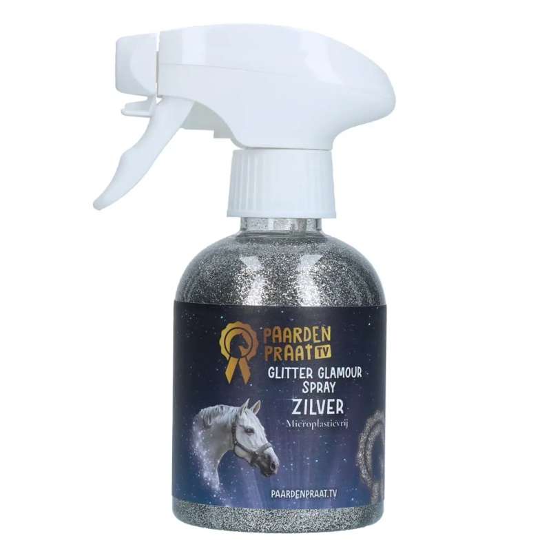 Paardenpraat TV Glitter Glamour Spray Zilver