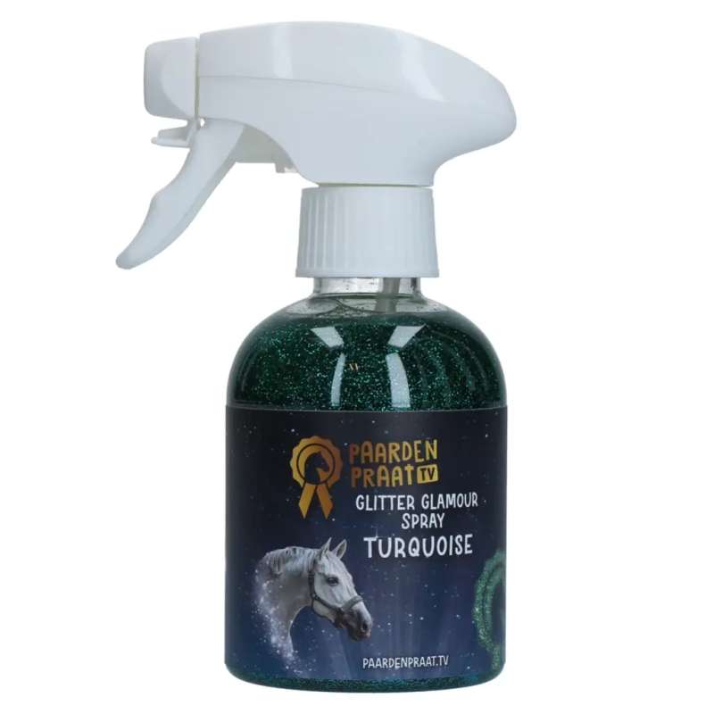 Paardenpraat TV Glitter Glamour Spray Turquoise