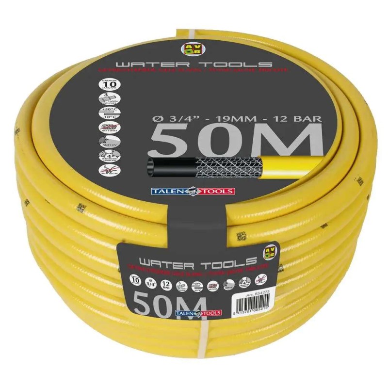 Gele tuinslang getricoteerd high twist resistant system 3/4 inch 100m
