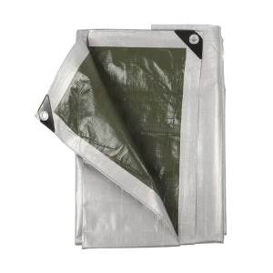 Dekzeil 4 x 4 m grijs/groen 140gr/m2