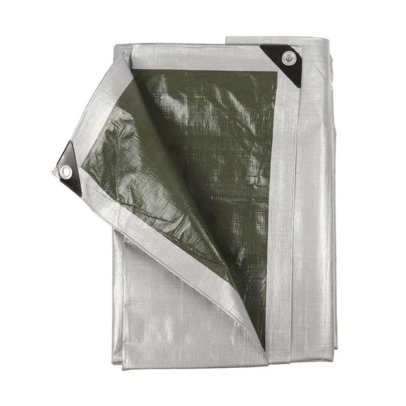 Dekzeil 4 x 4 m grijs/groen 140gr/m2