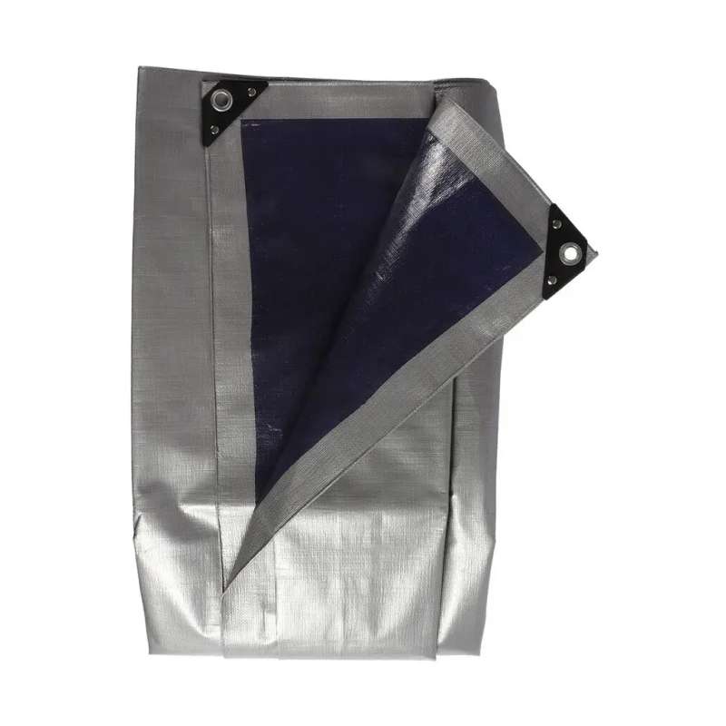 Dekzeil 210gr/m2 4 x 5 m grijs/blauw