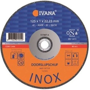 Doorslijpschijf Inox vlak 125 x 1 x 22.2mm