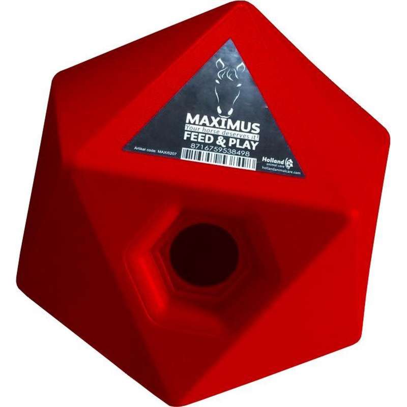 Maximus paardenvoer en traktatie kubus rood