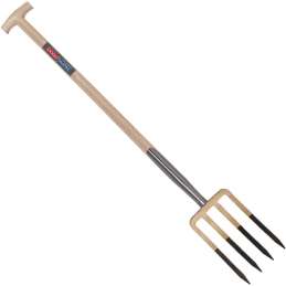 Spitvork Professioneel met 4 tanden en essenhouten steel 85 cm