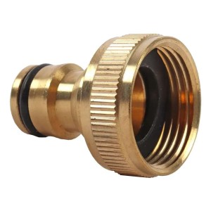 Messing kraannippel 3/4 inch met inwendige draad