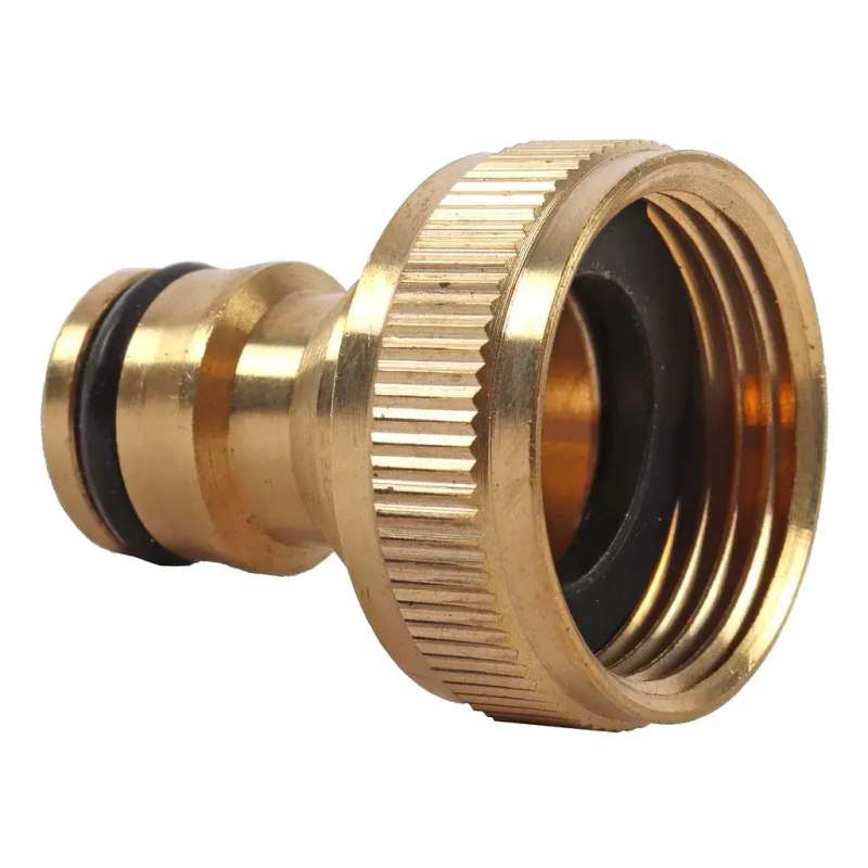 Messing kraannippel 3/4 inch met inwendige draad