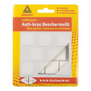 Anti-krasvilt zelfklevend vierkant wit 25 mm x 25 mm 8 stuks