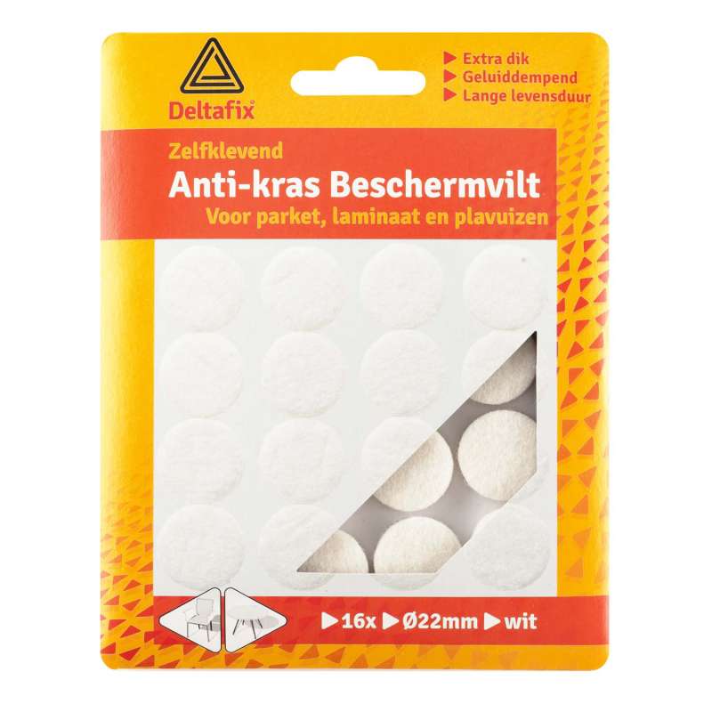 Anti-krasvilt zelfklevend rond wit 22 mm 16 stuks