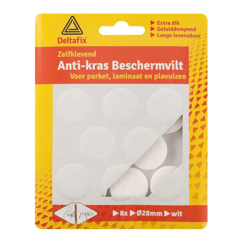 Anti-krasvilt zelfklevend rond wit 28 mm 8 stuks