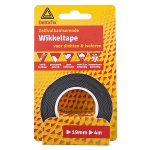 Wikkeltape vulkaniserend zwart 19 mm 4 meter