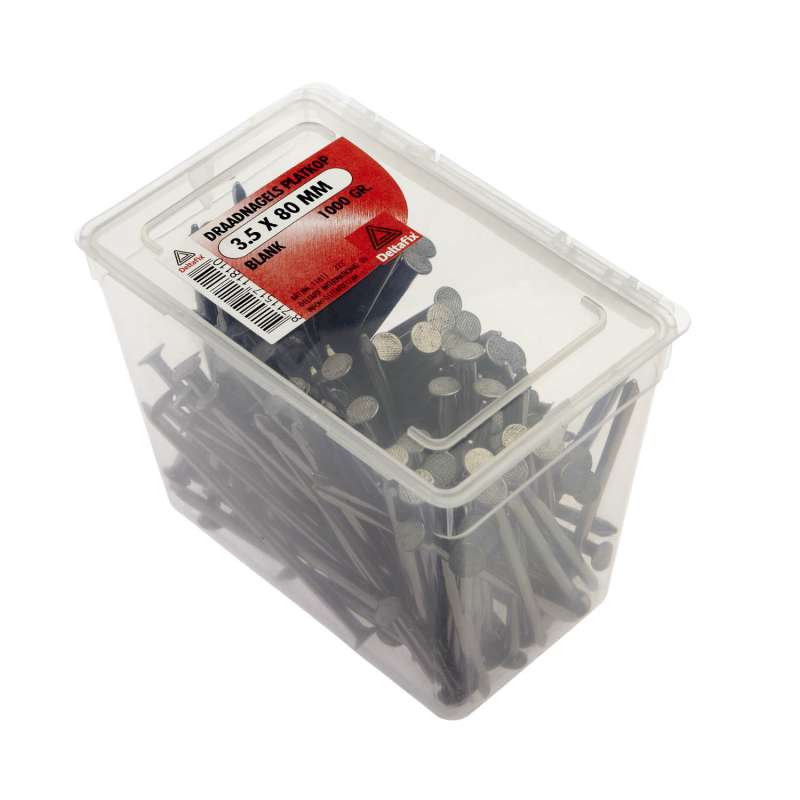 Draadnagel platkop blank 3.5 x 80mm 1000gr