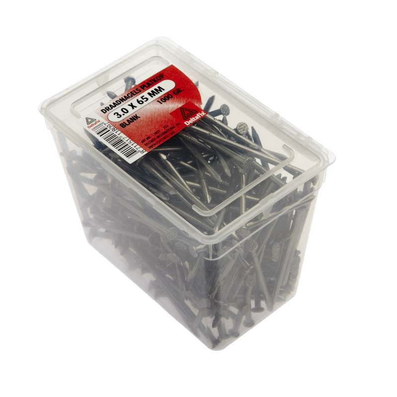 Draadnagel platkop blank 3.0 x 65mm 1000gr