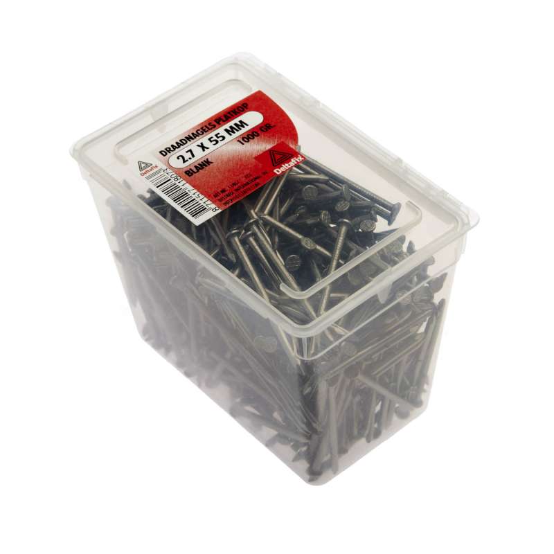 Draadnagel platkop blank 2.7 x 55mm 1000gr