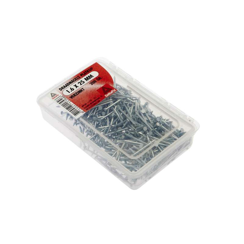 Draadnagel platkop verzinkt 1.6 x 25mm 200gr