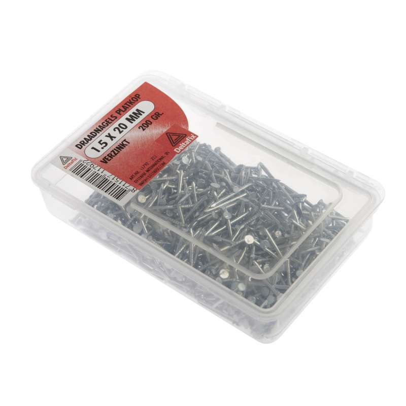 Draadnagel platkop verzinkt 1.5 x 20mm 200gr