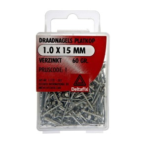 Draadnagel platkop verzinkt 1.0 x 15mm 60gr