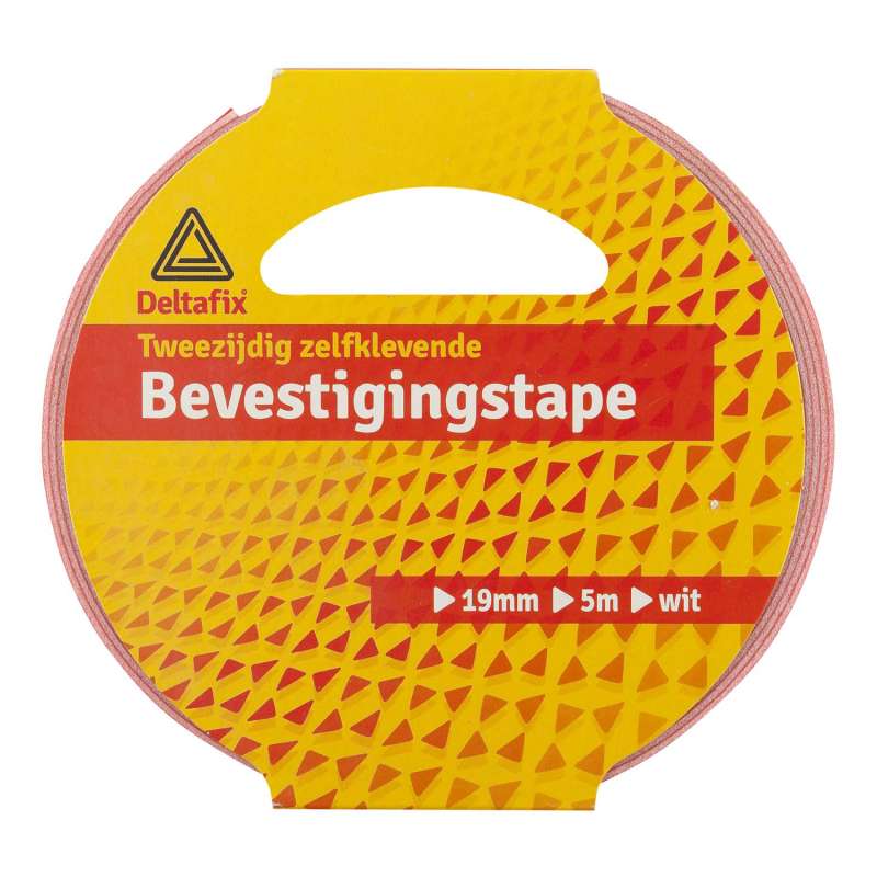 Bevestigingstape dubbelzijdig universeel wit 19mm 5 meter