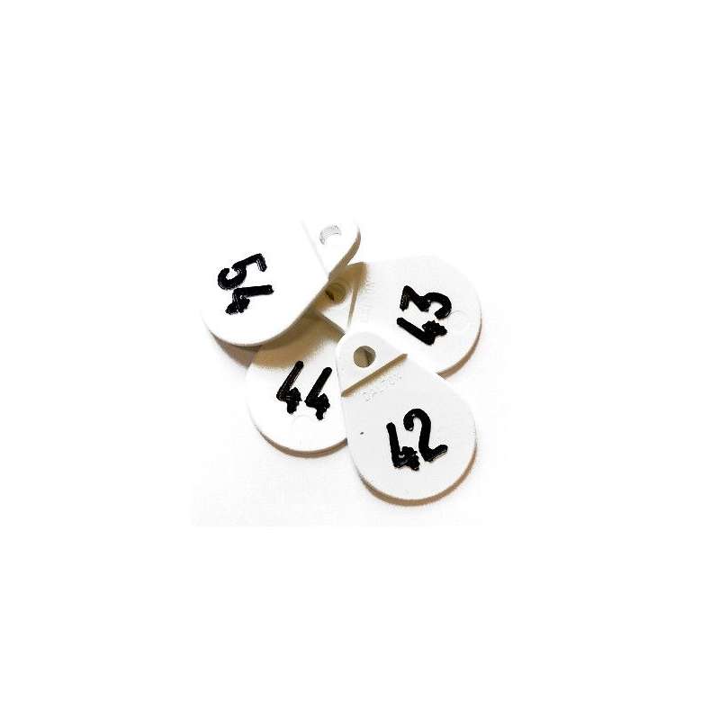 Nekplaatje bedrukt wit serie 26-50